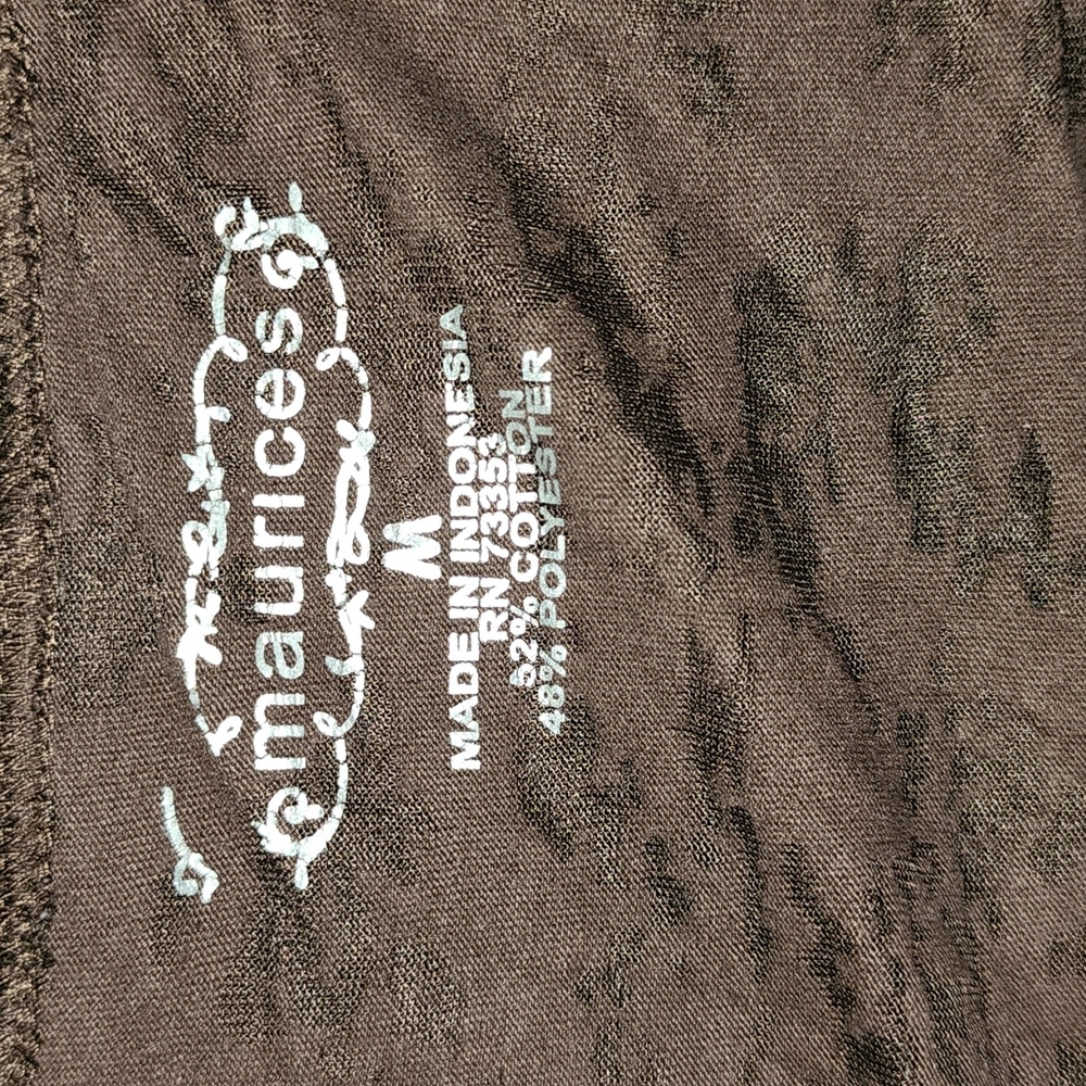 See thru long sleeve Brown shirt.